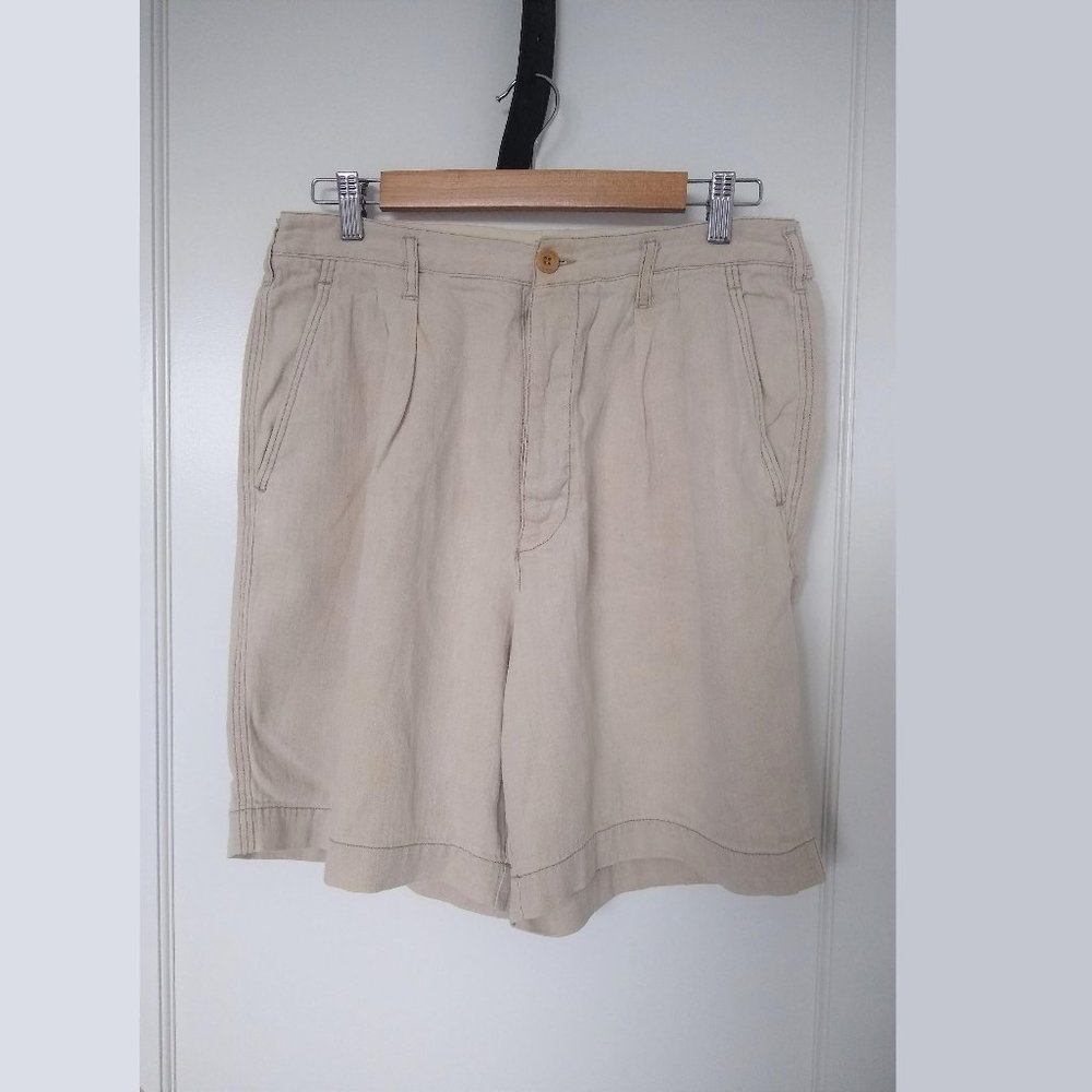 Armani Natural Linen Shorts (33 Waist)
